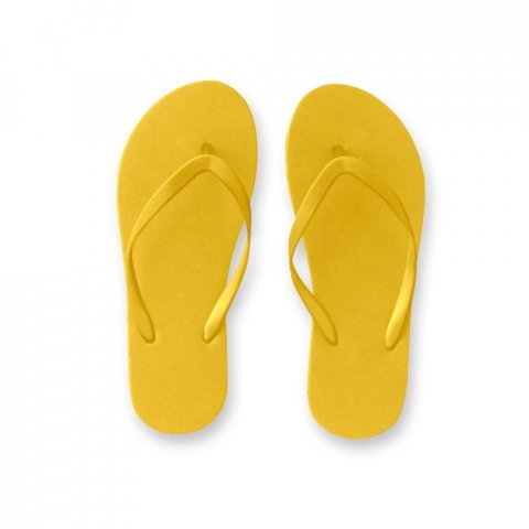 MAUPITI L / XL. Comfortabele slippers met EVA-zolen en PVC-bandjes - Geel