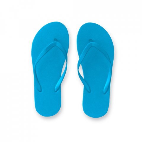 MAUPITI L / XL. Comfortabele slippers met EVA-zolen en PVC-bandjes - Licht blauw