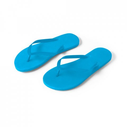 MAUPITI L / XL. Comfortabele slippers met EVA-zolen en PVC-bandjes - Licht blauw