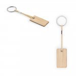HOPPS. Rectangular bamboo keyring with PET cord