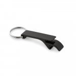 RE-BAITT. Recycled aluminium (100% rAL) keyring with capsule opener - Black