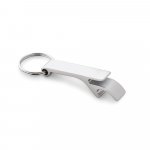 RE-BAITT. Recycled aluminium (100% rAL) keyring with capsule opener - Satin silver