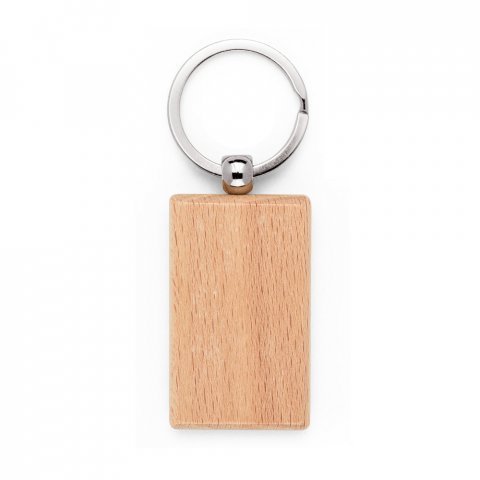 STEWIE. Rectangular keyring in beech wood - Natural