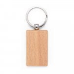 STEWIE. Rectangular keyring in beech wood - Natural