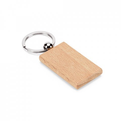 STEWIE. Rectangular keyring in beech wood - Natural