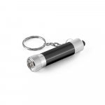 RE-LERGAN. Aluminium keyring (92% recycled) with 3-light LED torch - Black
