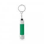 RE-LERGAN. Aluminium keyring (92% recycled) with 3-light LED torch - Green