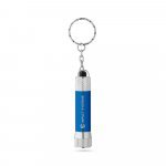 RE-LERGAN. Aluminium keyring (92% recycled) with 3-light LED torch - Royal blue
