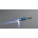 RE-LERGAN. Aluminium keyring (92% recycled) with 3-light LED torch - Royal blue