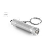 RE-LERGAN. Aluminium keyring (92% recycled) with 3-light LED torch