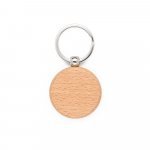 STEWIE ROUND. Round keyring in beech wood - Natural