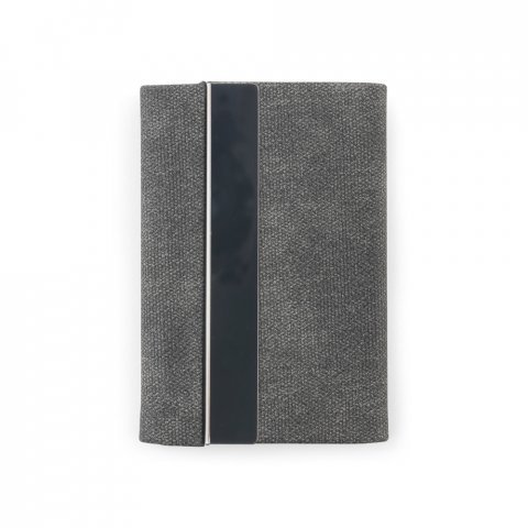 VAUGHN. Gaves&aelig;t best&aring;ende af kortholder og n&oslash;glering, begge produceret i metal og genanvendt polyester (30 % rPET) - M&oslash;rkegr&aring;