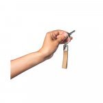 EVANS. Set bestehend aus einem Kugelschreiber und einem Schl&uuml;sselanh&auml;nger, beide aus Metall und Kork - Natur