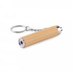 RACHEL. Bamboo and ABS key ring with LED torch - Natural