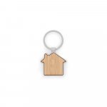 GASTON HOUSE. House-shaped iron keychain in zinc and bamboo - Natural