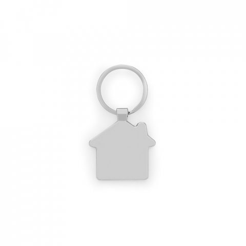 GASTON HOUSE. House-shaped iron keychain in zinc and bamboo - Natural