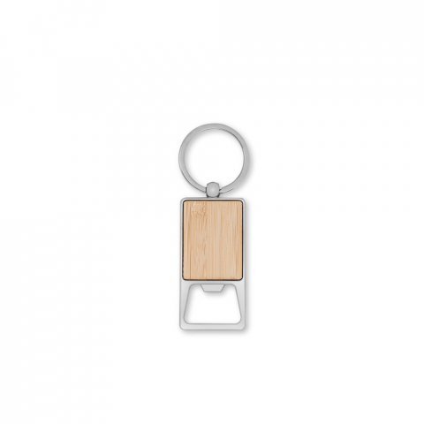 SYLVESTER. Rectangular iron keychain with bottle opener - Natural