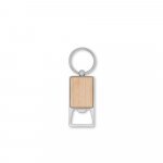 SYLVESTER. Rectangular iron keychain with bottle opener - Natural
