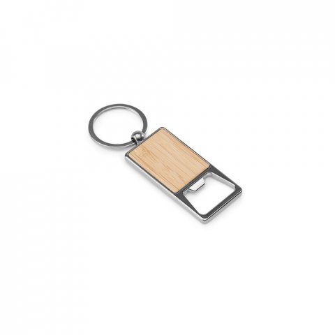SYLVESTER. Rectangular iron keychain with bottle opener - Natural