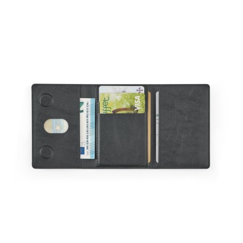 HARALD. Carteira magn&eacute;tica em PU de grande capacidade com bloqueio RFID - Preto