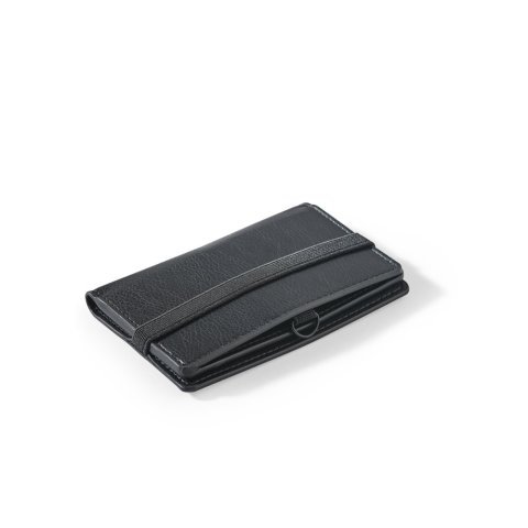GLENN. Portatarjetas de PU con cierre el&aacute;stico - Negro