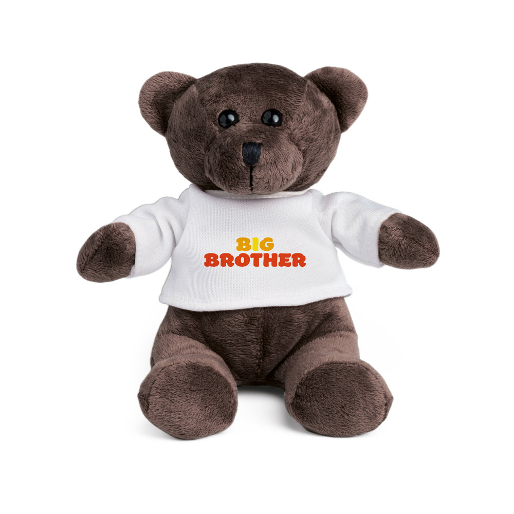 GRIZZLY. Peluche a forma di orsetto con t-shirt