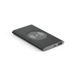 CASSINI. Power bank 4,000 mAh with 5W wireless charger in recycled aluminium (100% rAL) - Black