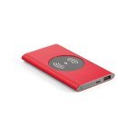 CASSINI. Power bank 4,000 mAh with 5W wireless charger in recycled aluminium (100% rAL) - Red