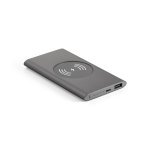 CASSINI. Power bank 4,000 mAh with 5W wireless charger in recycled aluminium (100% rAL) - Dark grey