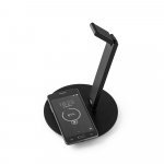 GERST. Stojak na słuchawki z ABS z wbudowaną ładowarką bezprzewodową - Czarny