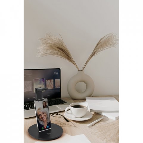 GERST. Stojak na słuchawki z ABS z wbudowaną ładowarką bezprzewodową