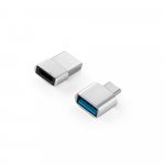 MINSKY. Комплект от 2 алуминиеви адаптера USB-A / USB-C - Сатенено сребро
