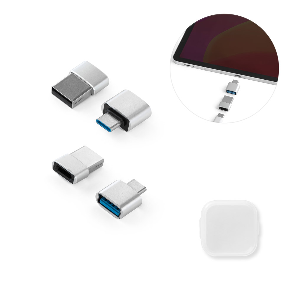 MINSKY. Set di 2 adattatori USB-A / USB-C in alluminio