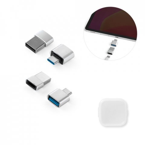 MINSKY. Комплект от 2 алуминиеви адаптера USB-A / USB-C
