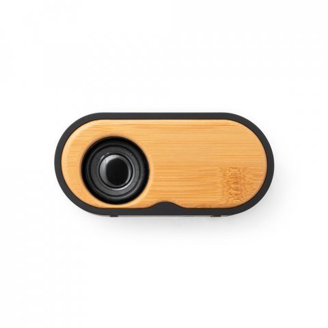 TILLY. Draagbare 3W luidspreker met 5 uur autonomie op bamboe en gerecycled ABS (100% rABS) - Zwart
