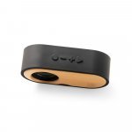 TILLY. Draagbare 3W luidspreker met 5 uur autonomie op bamboe en gerecycled ABS (100% rABS) - Zwart