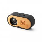 TILLY. Draagbare 3W luidspreker met 5 uur autonomie op bamboe en gerecycled ABS (100% rABS) - Zwart