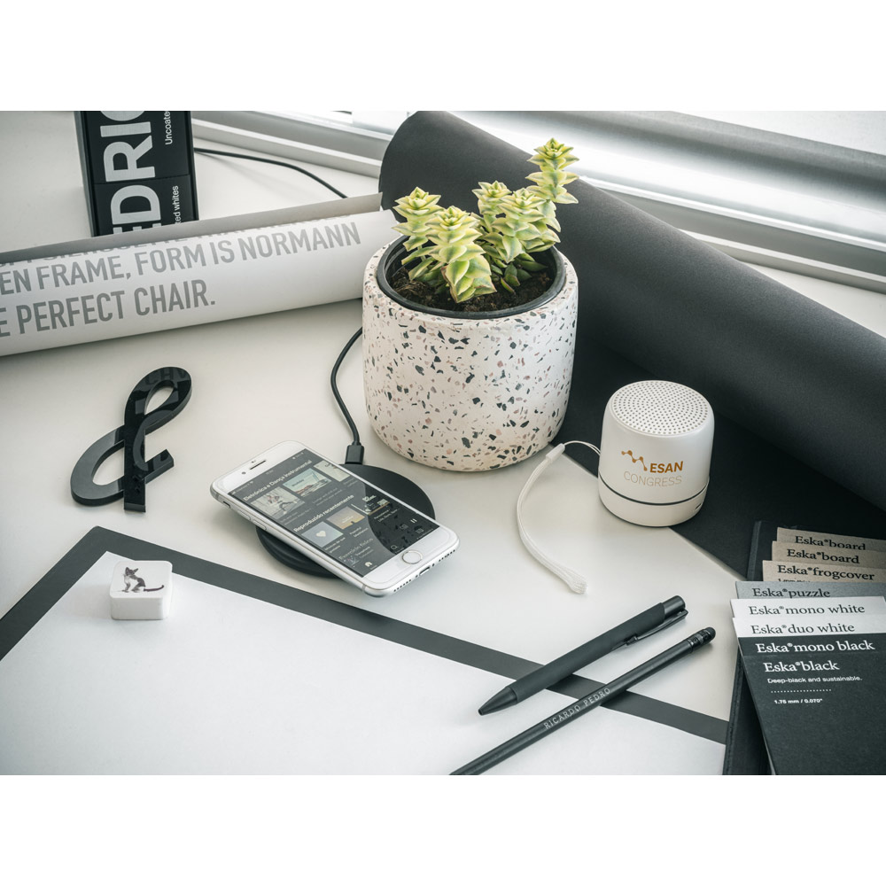 TURING. Altoparlante portatile da 3W con 4 ore di autonomia con il ABS riciclato (100% rABS)