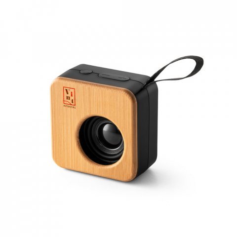 MAYER. Draagbare 3W luidspreker met 4 uur autonomie in bamboe en gerecycled ABS (100% rABS) - Zwart