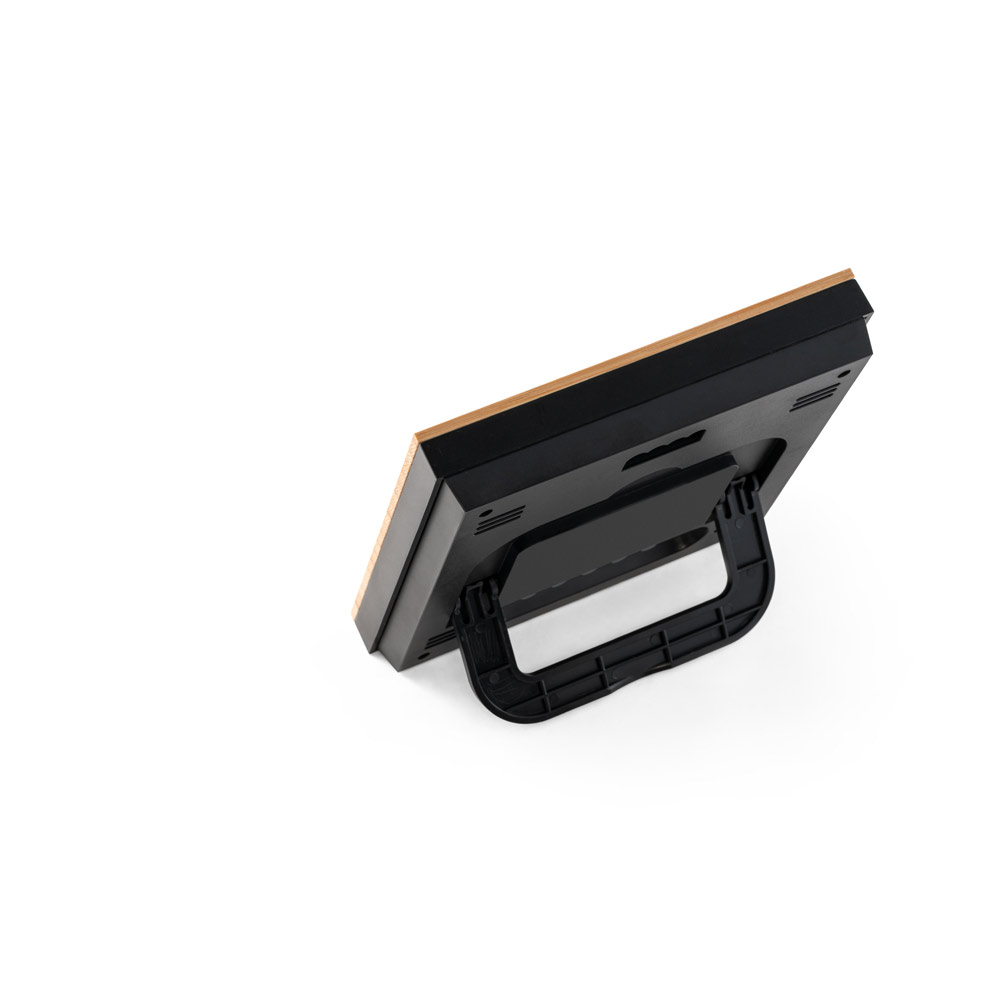 BROMLEY. Stazione meteo da tavolo con schermo LCD in ABS e bambù