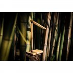 MOREY. Lampada da tavolo pieghevole con caricatore wireless superveloce da 15W in bamb&ugrave;