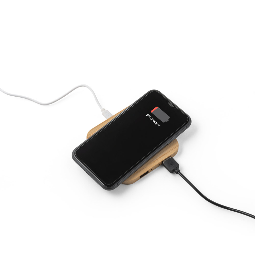 DALTON. Caricatore wireless Superfast 15W in bambù
