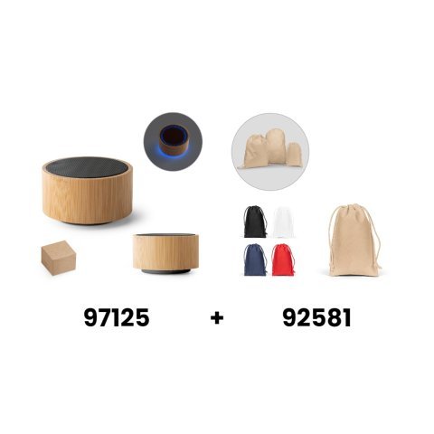 ARBER. Enceinte portable 3W avec autonomie de 4h en bambou et ABS recycl&eacute; (100 % rABS)