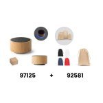 ARBER. Enceinte portable 3W avec autonomie de 4h en bambou et ABS recycl&eacute; (100 % rABS)