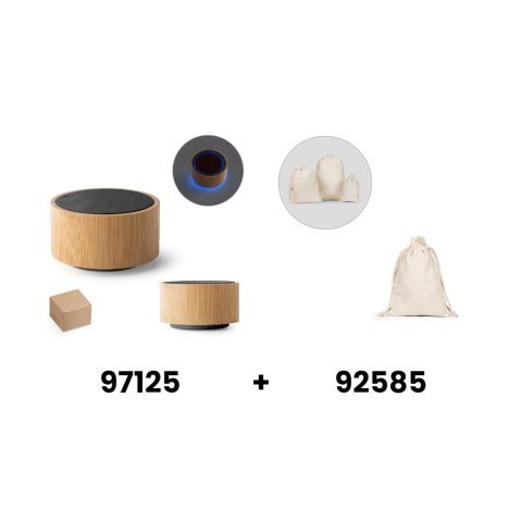 ARBER. Enceinte portable 3W avec autonomie de 4h en bambou et ABS recycl&eacute; (100 % rABS)