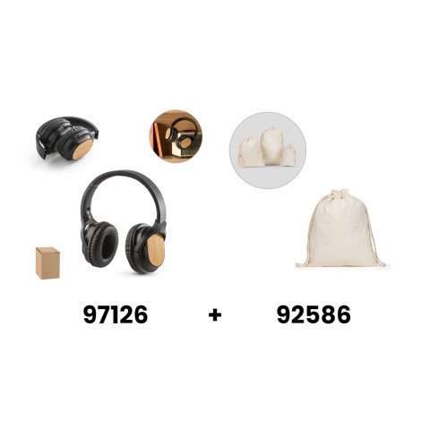 GOULD. Foldable wireless headphones with 4h battery life in bamboo and ABS