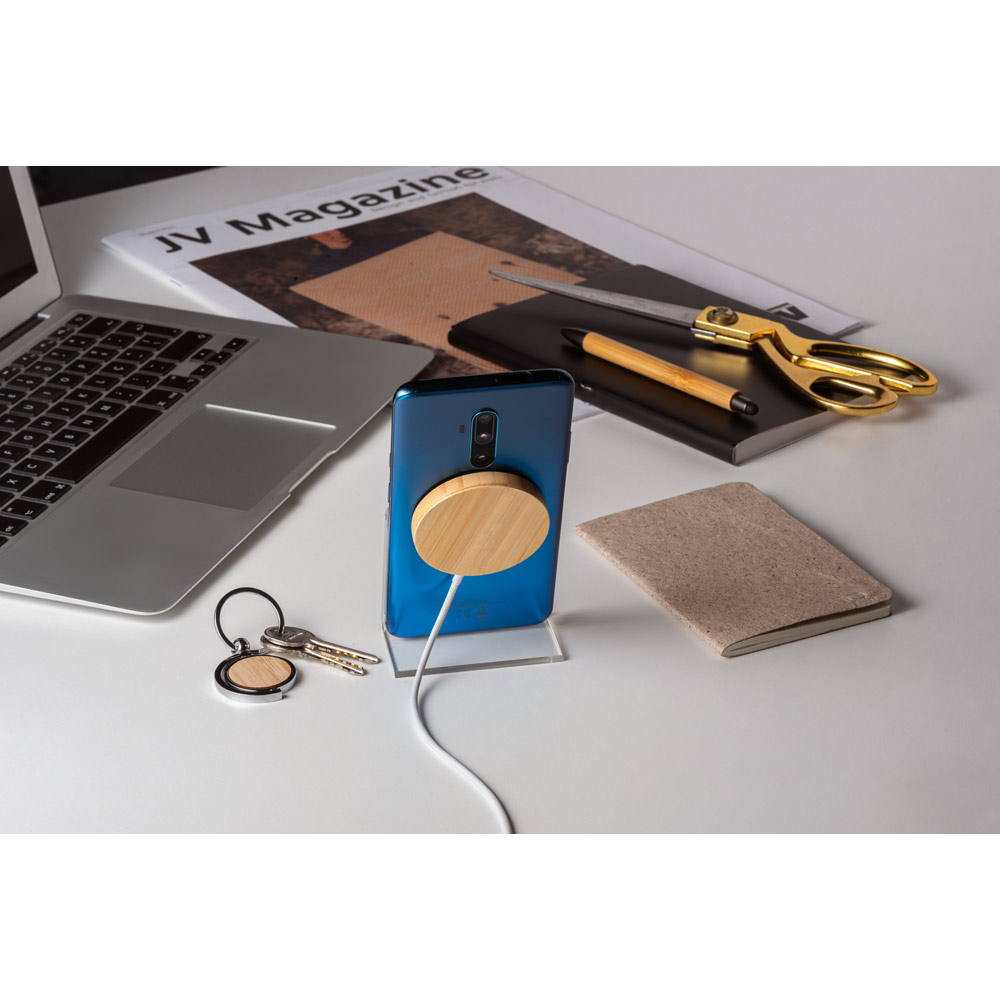 DAIMLER. Caricatore magnetico wireless superveloce da 15W in bambù