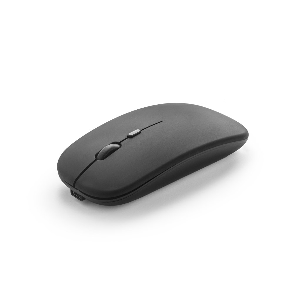 KHAN. Mouse wireless con batteria da 500 mAh in ABS riciclato (100% rABS)