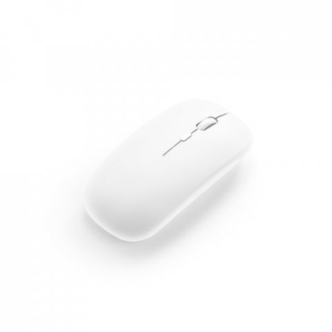 KHAN. Wireless mouse with 500mAh battery in recycled ABS (100% rABS) - White