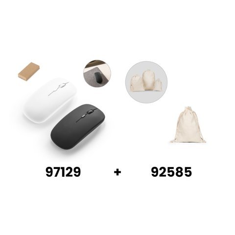 KHAN. Wireless Maus mit 500mAh Akku aus recyceltes ABS (100% rABS)